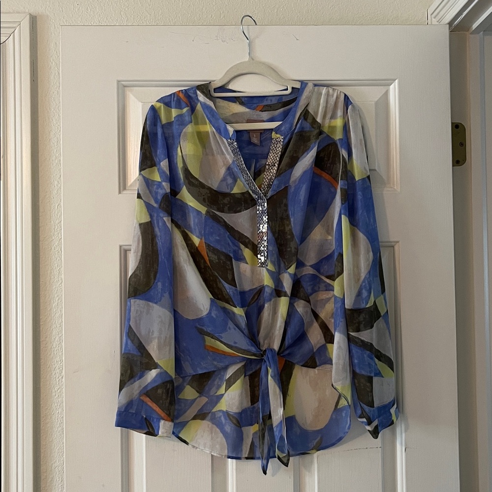 Chicos Abstract Blue Women's Top